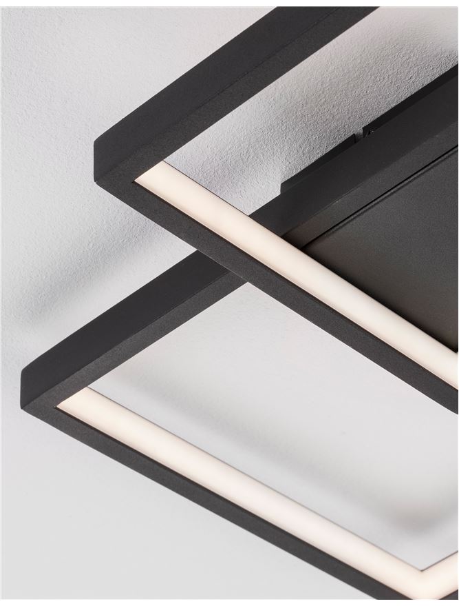 Plafoniera PORTO Sandy Black Steel Aluminium & Acrylic 19W Dim: 32X32 cm Nova Luce