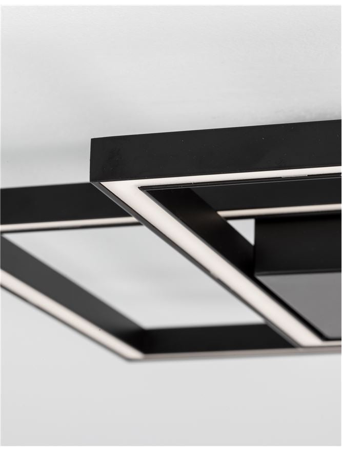 Plafoniera PORTO Sandy Black Steel Aluminium & Acrylic 19W Dim: 32X32 cm Nova Luce
