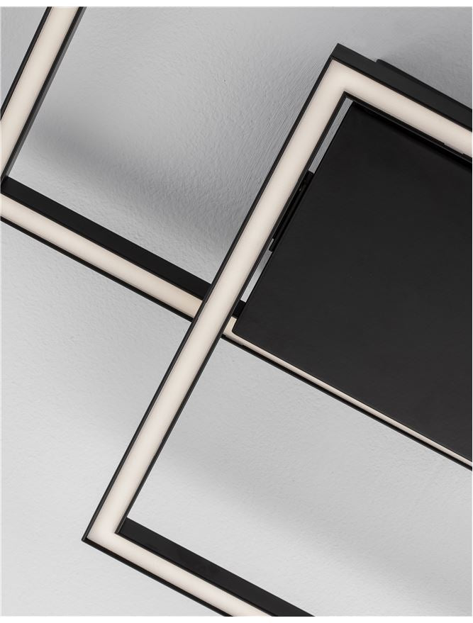 Plafoniera PORTO Sandy Black Steel Aluminium & Acrylic 19W Dim: 32X32 cm Nova Luce