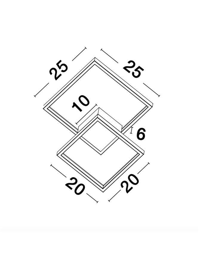 Plafoniera PORTO Sandy White Steel Aluminium & Acrylic 19W Dim: 32x32 cm Nova Luce