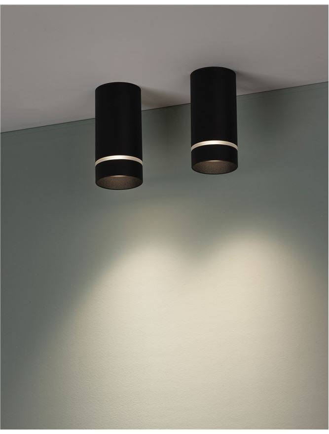 Plafoniera ESCA Sandy Black Aluminium & Acrylic 1X10W Diam: 6 cm Nova Luce