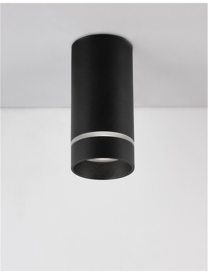 Plafoniera ESCA Sandy Black Aluminium & Acrylic 1X10W Diam: 6 cm Nova Luce