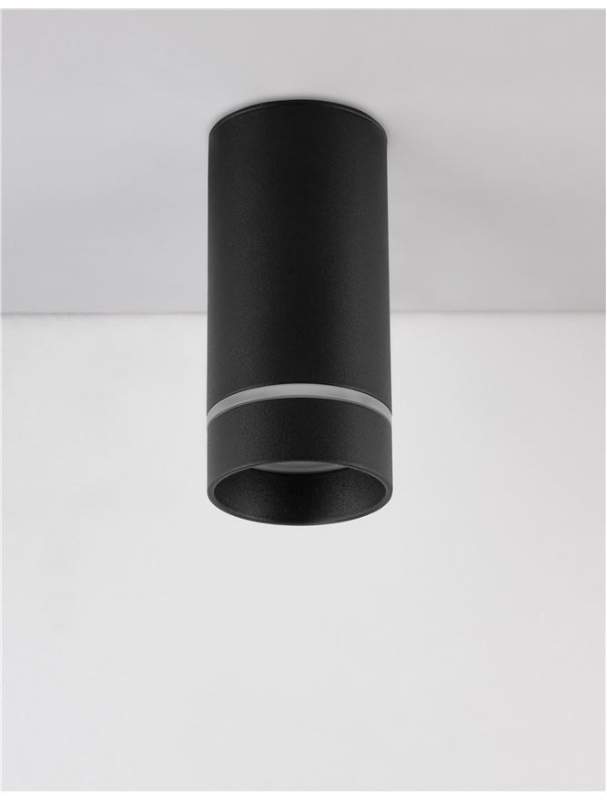 Plafoniera ESCA Sandy Black Aluminium & Acrylic 1X10W Diam: 6 cm Nova Luce