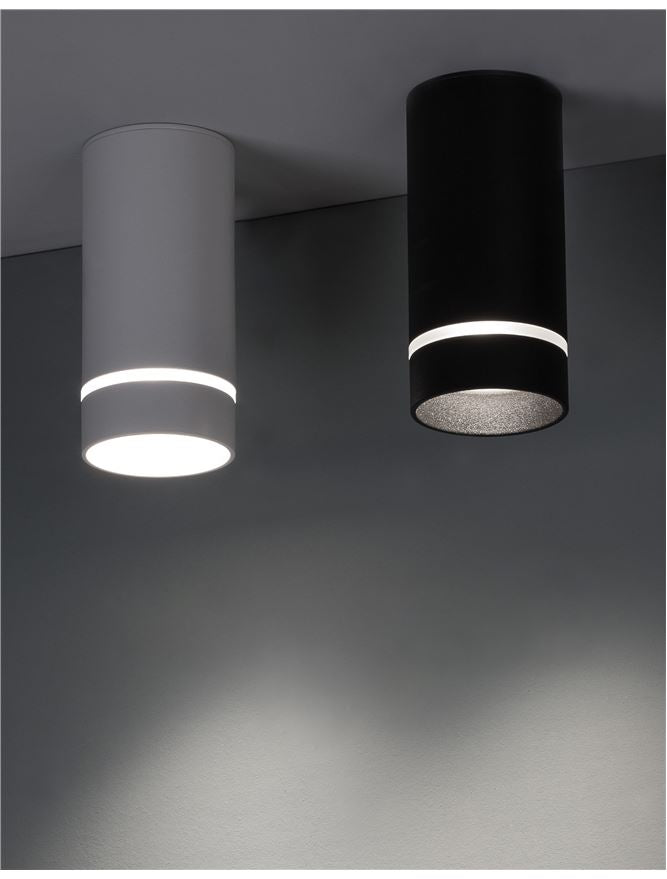 Plafoniera ESCA Sandy White Aluminium & Acrylic 1X10W Diam: 6 cm Nova Luce