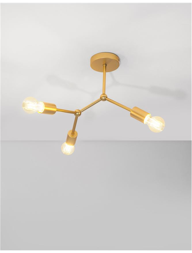 Plafoniera CALISTO Brass Metal 3X12W Diam: 60 cm X H.45 cm Nova Luce
