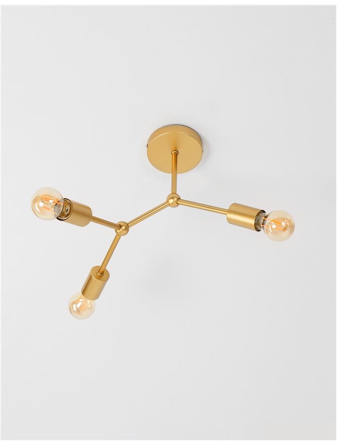 Plafoniera CALISTO Brass Metal 3X12W Diam: 60 cm X H.45 cm Nova Luce