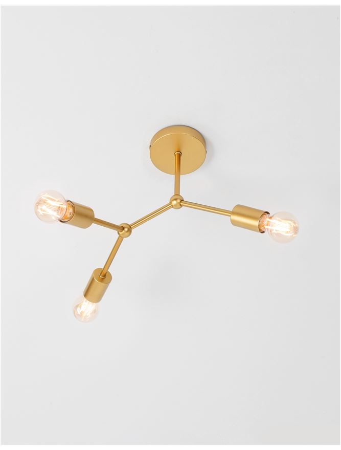 Plafoniera CALISTO Brass Metal 3X12W Diam: 60 cm X H.45 cm Nova Luce