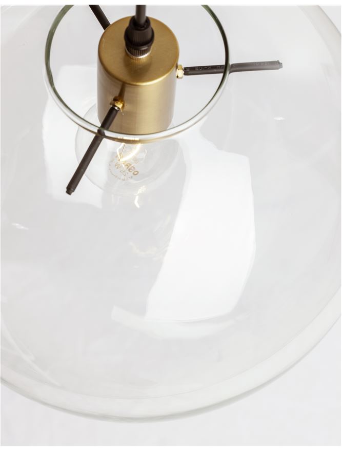 Lampa suspendata MIRALE Gold Metal Clear Glass D30 NOVA LUCE