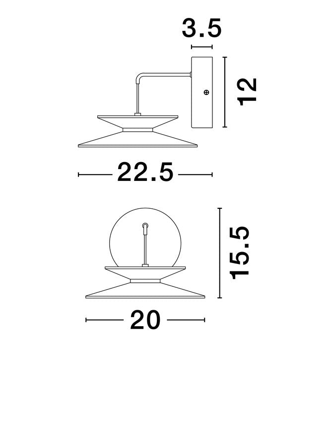 Aplica de interior MORFI LED 7 Watt 3000K IP20 D20cm Nova Luce