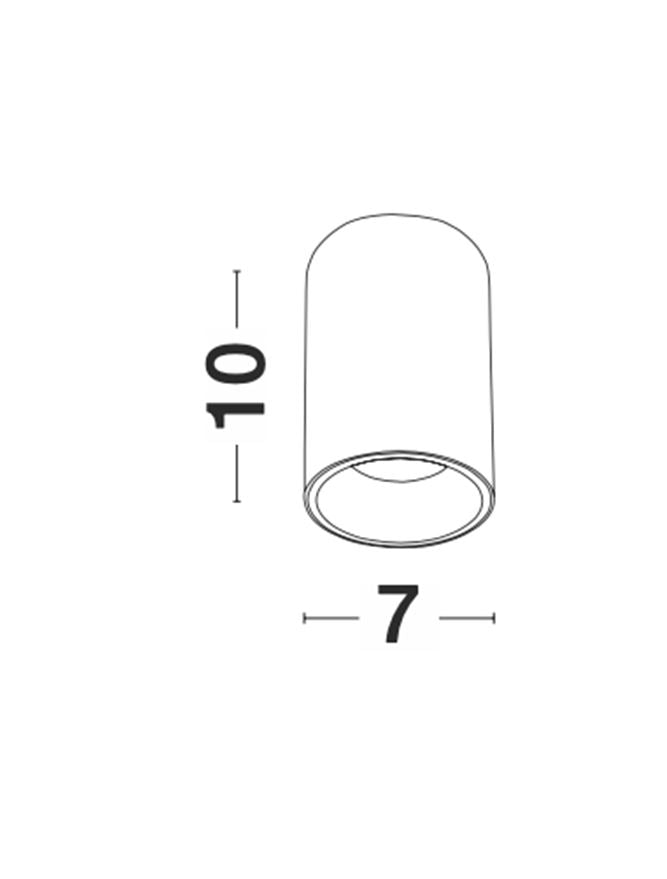 Plafoniera NED Sandy White Aluminium 1X10W Diam. 7 cm Nova Luce