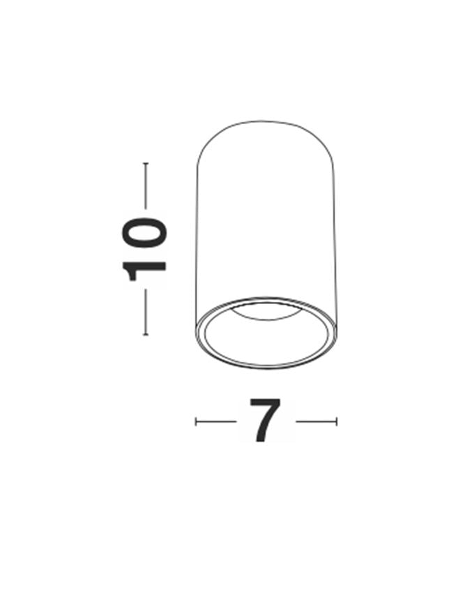 Plafoniera NED Sandy Black Aluminium 1X10W Diam. 7 cm Nova Luce