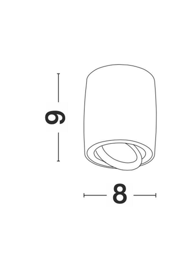 Plafoniera GOZZANO tip spot aplicat negru max.50W Diam. 8 cm Nova Luce