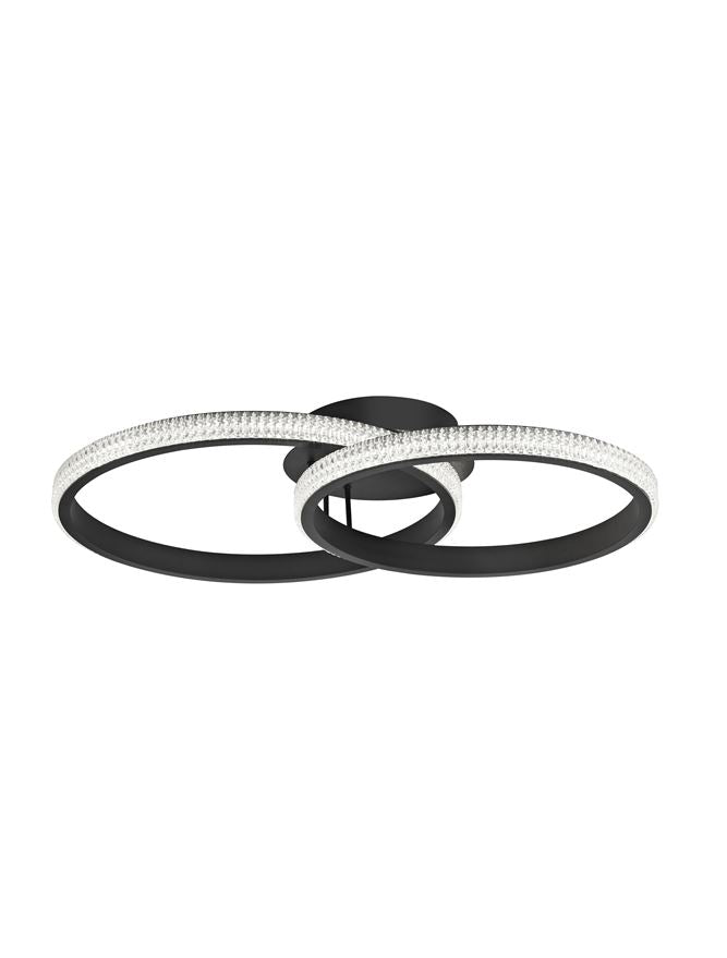 Plafoniera NAGER Sandy Black Aluminium & Acrylic Led 28W Dim: 62.5 x 41.5 cm Nova Luce