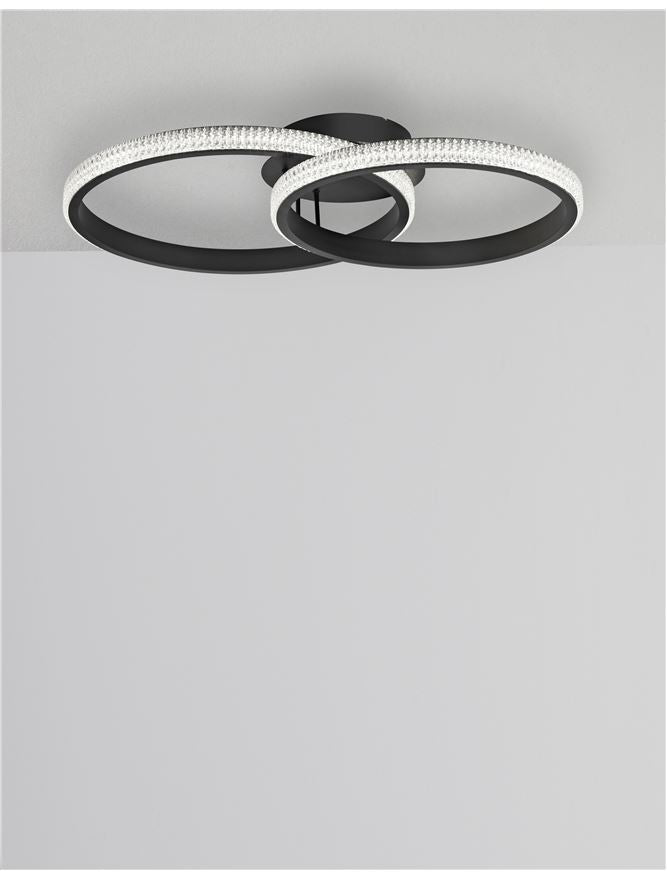 Plafoniera NAGER Sandy Black Aluminium & Acrylic Led 28W Dim: 62.5 x 41.5 cm Nova Luce