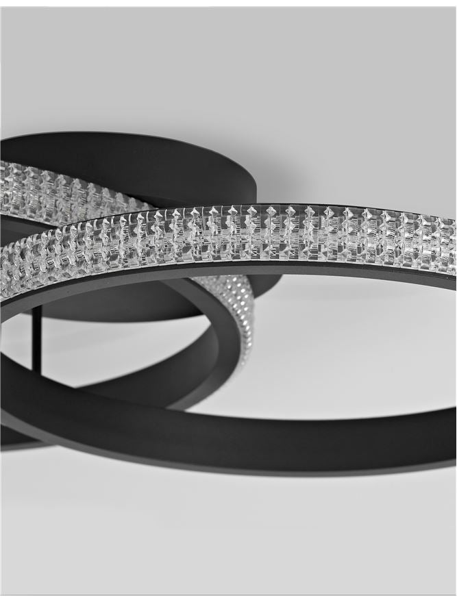 Plafoniera NAGER Sandy Black Aluminium & Acrylic Led 28W Dim: 62.5 x 41.5 cm Nova Luce