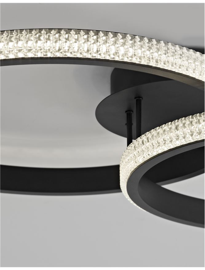 Plafoniera NAGER Sandy Black Aluminium & Acrylic Led 28W Dim: 62.5 x 41.5 cm Nova Luce