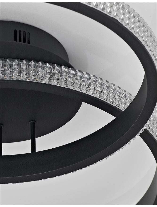 Plafoniera NAGER Sandy Black Aluminium & Acrylic Led 28W Dim: 62.5 x 41.5 cm Nova Luce
