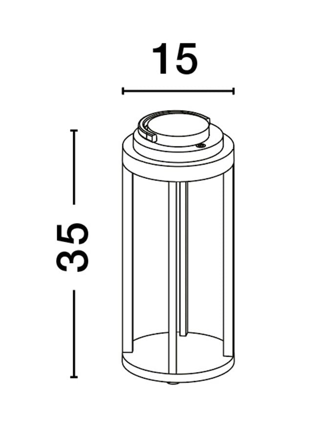 Lampa de masa portabila MOCHA, anthracite, 2W, IP 54 H 35 cm,  Nova Luce