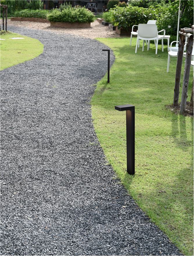 Bolard luminos de exterior POET black, 8W, H 65cm, 3000K, IP65 Nova Luce