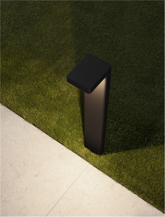 Bolard luminos de exterior POET black, 8W, H 65cm, 3000K, IP65 Nova Luce