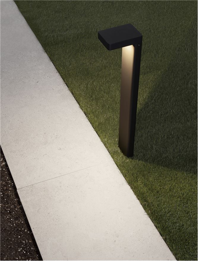 Bolard luminos de exterior POET black, 8W, H 65cm, 3000K, IP65 Nova Luce