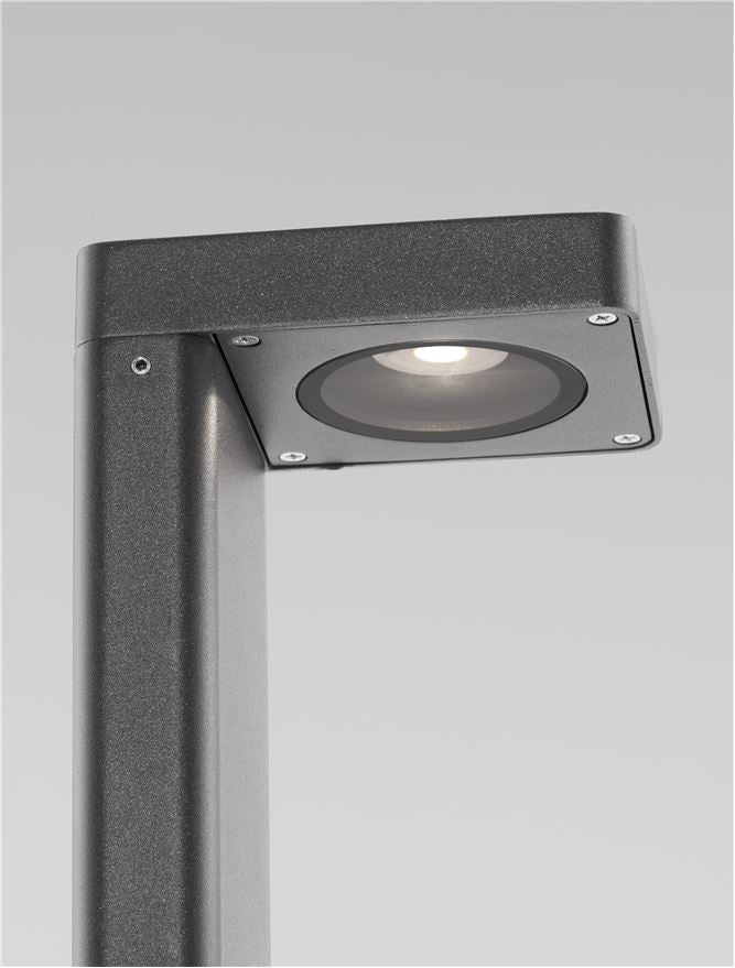 Bolard luminos de exterior POET black, 8W, H 65cm, 3000K, IP65 Nova Luce
