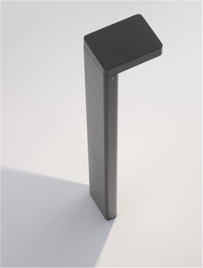 Bolard luminos de exterior POET black, 8W, H 65cm, 3000K, IP65 Nova Luce