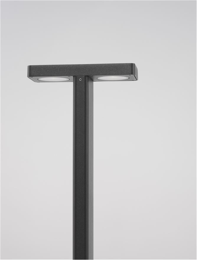 Bolard luminos de exterior POET dublu, black, 16W, H 65cm, 3000K, IP65 Nova Luce