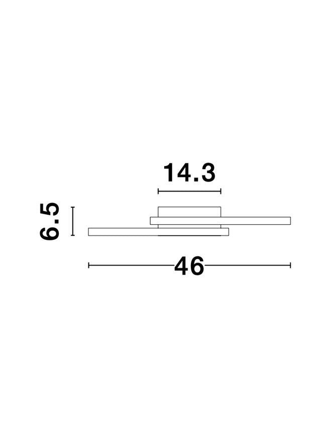 Plafoniera BILBAO negru 25W Dim: 46x46 cm Nova Luce