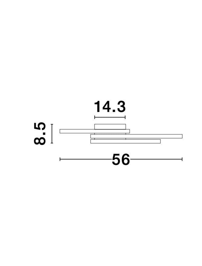 Plafoniera BILBAO negru 42W Dim: 56 x 56 cm Nova Luce