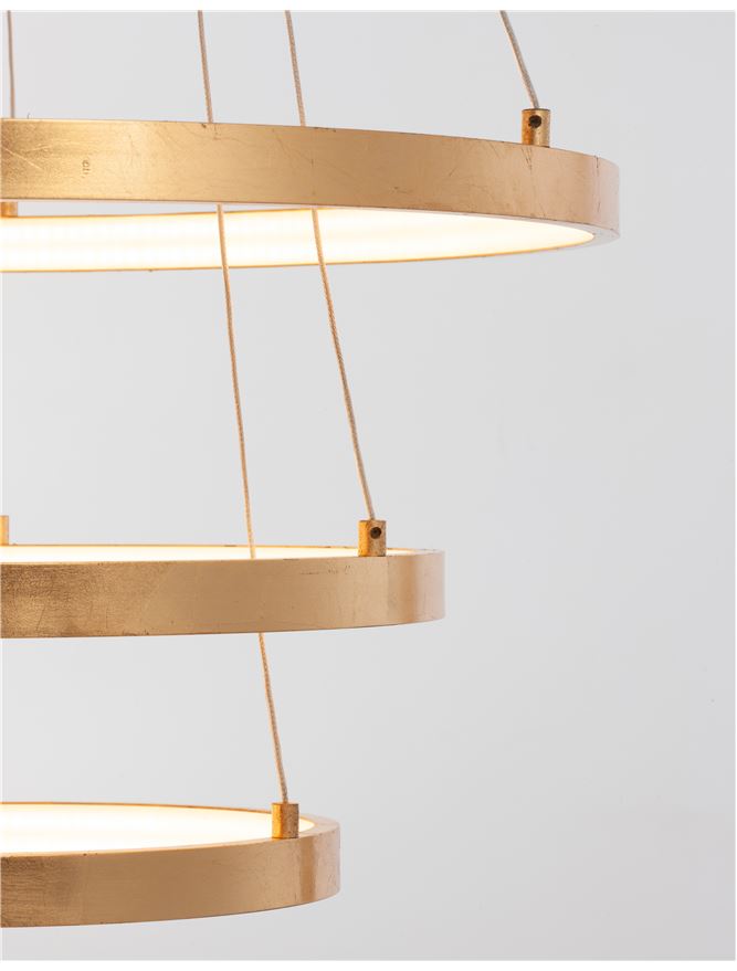 Lampa suspendata LEON 3 Golden Leaf Aluminium & Acrylic NOVA LUCE
