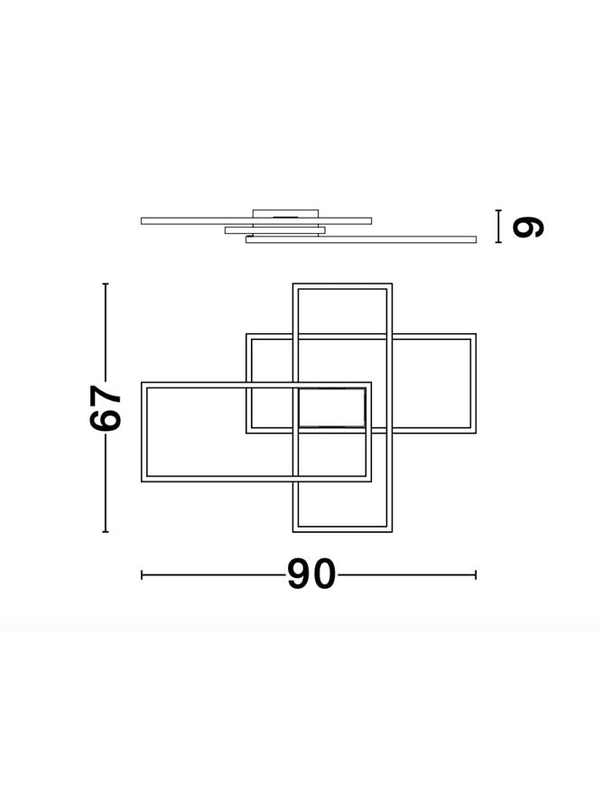 Plafoniera BILBAO negru 55W Dim: 90 x 67 cm Nova Luce