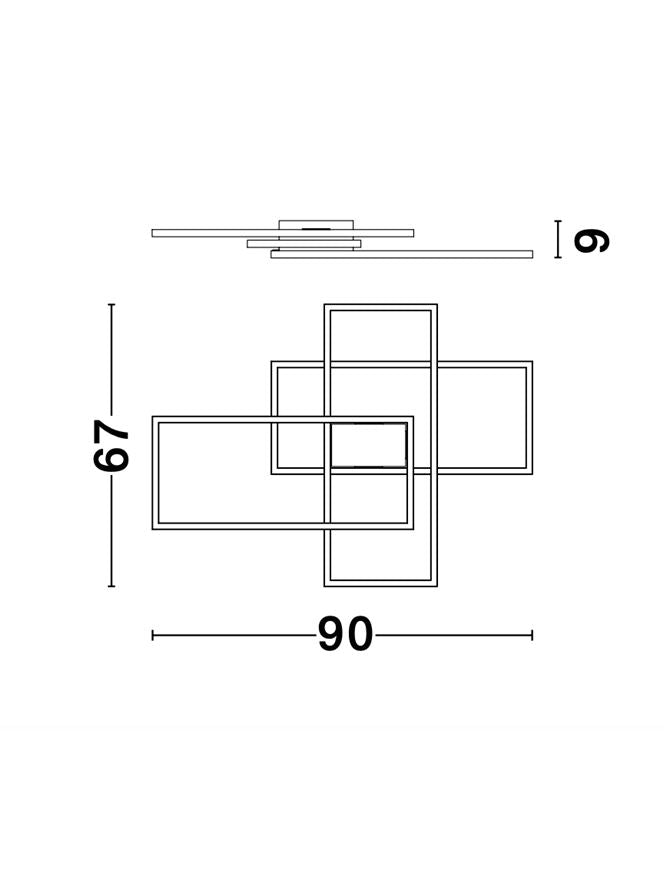 Plafoniera BILBAO auriu 55W Dim: 90x67 cm Nova Luce