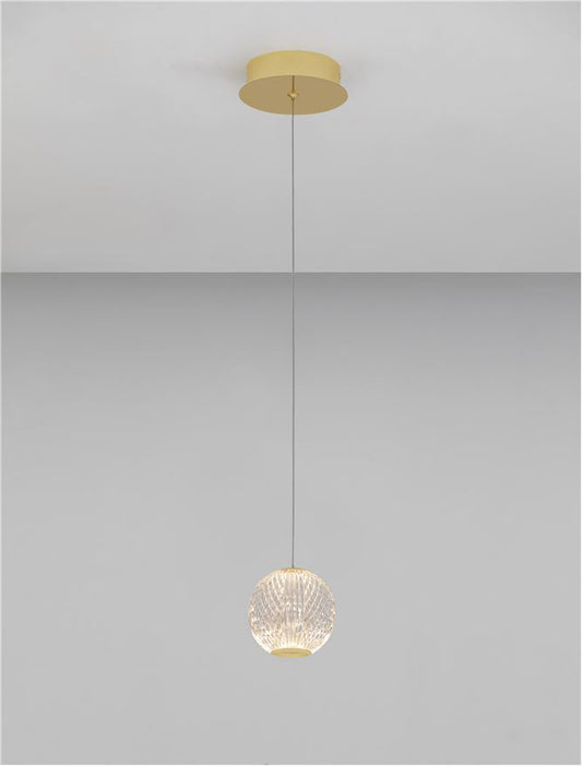 Lampa suspendata BRILLANTE Gold Aluminium & Clear Glass NOVA LUCE