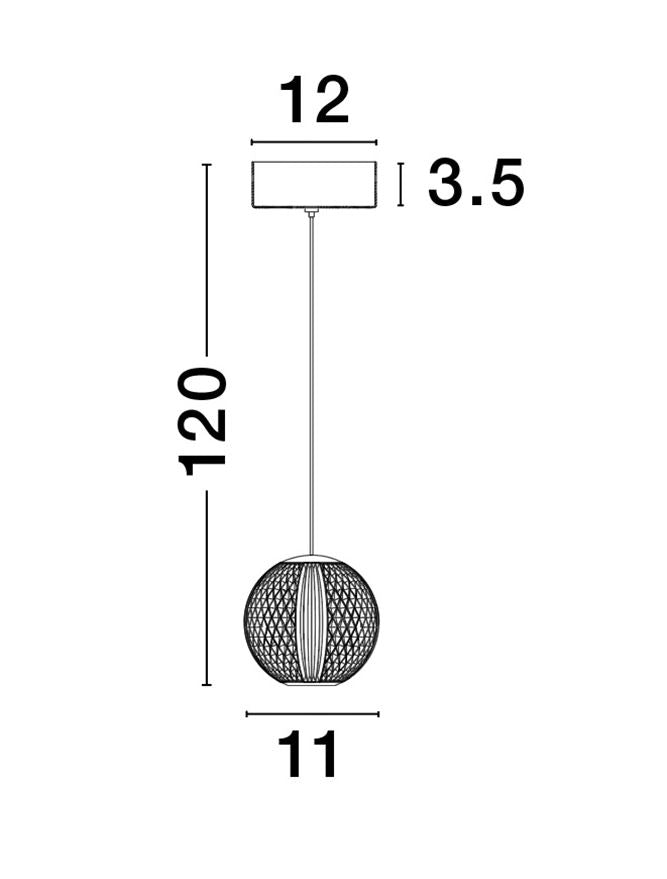 Lampa suspendata BRILLANTE Gold Aluminium & Clear Glass NOVA LUCE