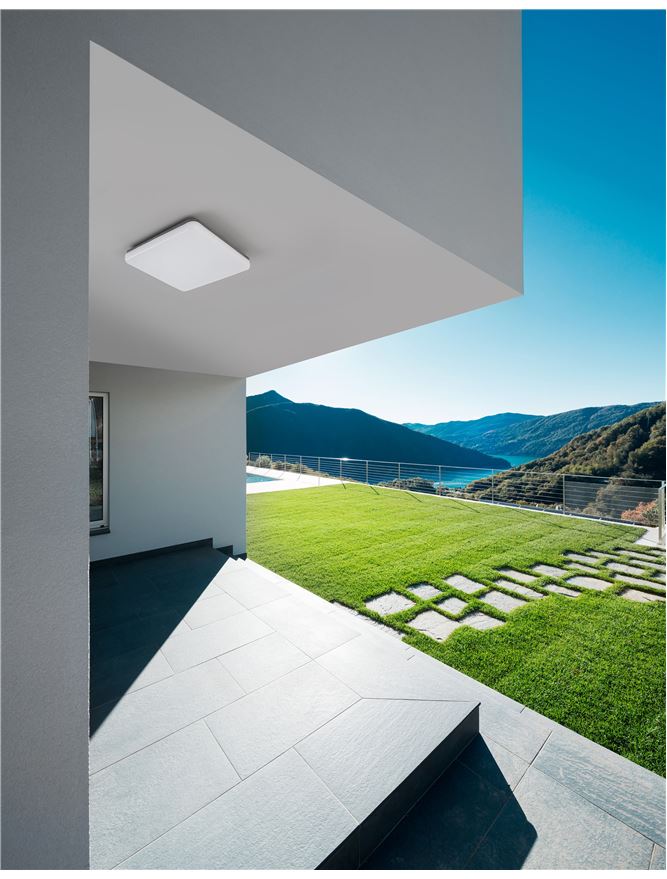 Plafoniera TOMMY Dark Gray ABS & Acrylic Diffuser, Ac Driver Included Led 30W Dim: 28 x 28 cm Nova Luce