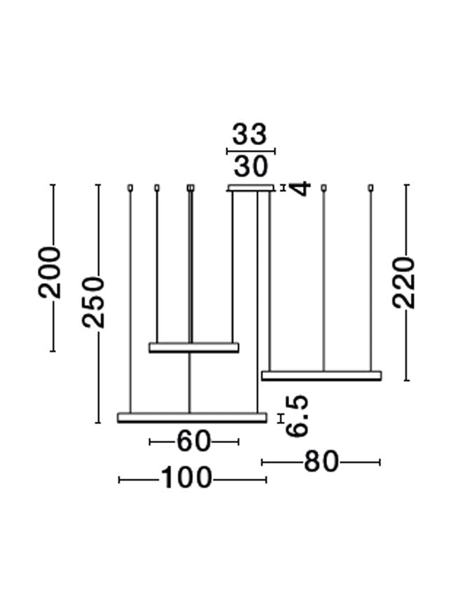 Lampa suspendata MOTIF 3 Brass Gold Aluminium 3000K NOVA LUCE
