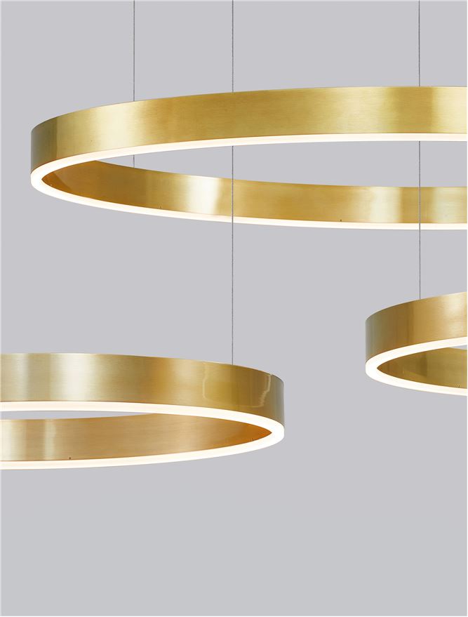 Lampa suspendata MOTIF 3 Brass Gold Aluminium 6000K D100 NOVA LUCE
