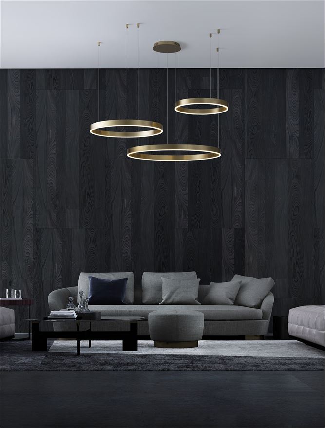 Lampa suspendata MOTIF 3 Brass Gold Aluminium 6000K NOVA LUCE