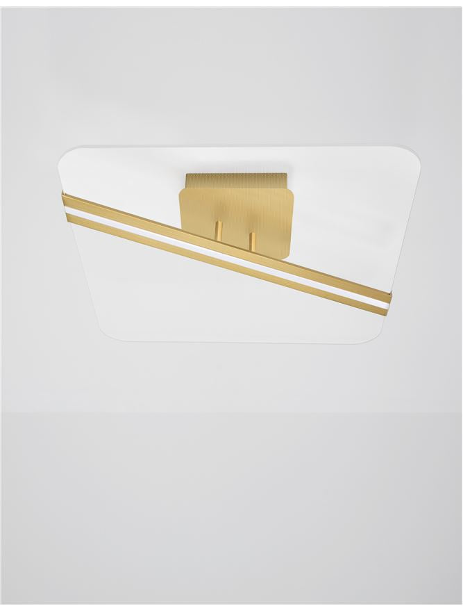 Plafoniera JERTUNA Gold Aluminium & Acrylic Led 33W 3000K Dim: 50X50 cm Nova Luce