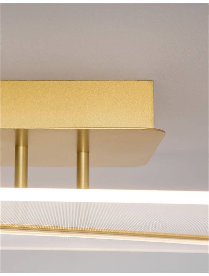Plafoniera JERTUNA Gold Aluminium & Acrylic Led 33W 3000K Dim: 50X50 cm Nova Luce