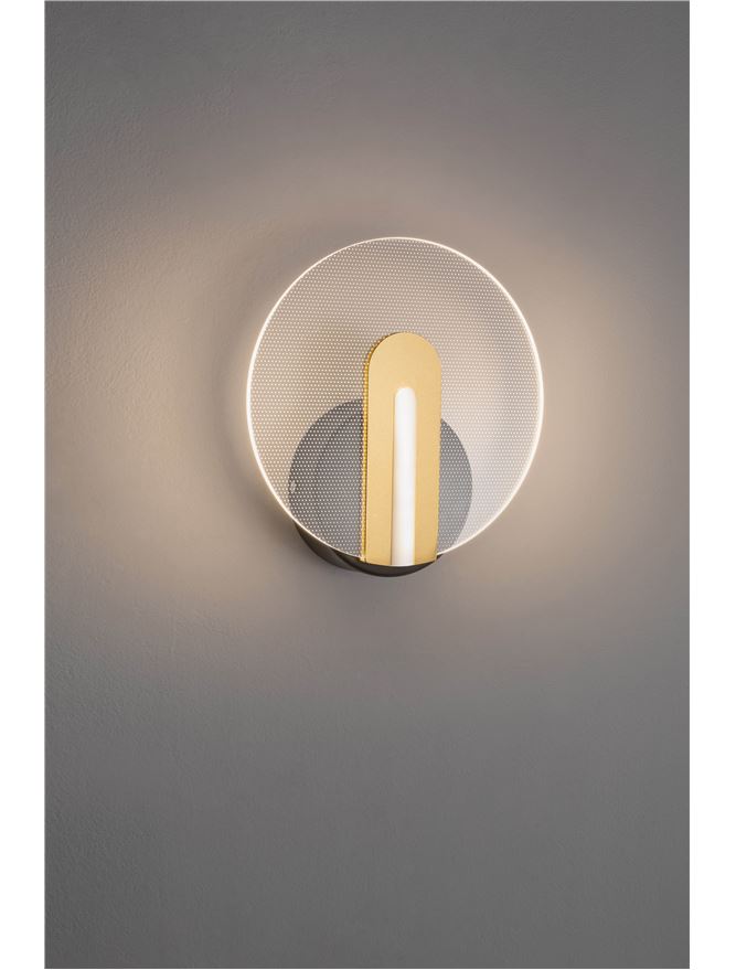 Aplica de interior GENTI Black & Gold 7W 596lm 3000K D 20cm H=11cm IP20 Nova Luce