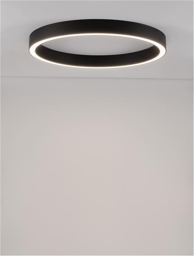 Plafoniera STING Sandy Black Aluminium & Acrylic 50W Diam. 80 cm Nova Luce