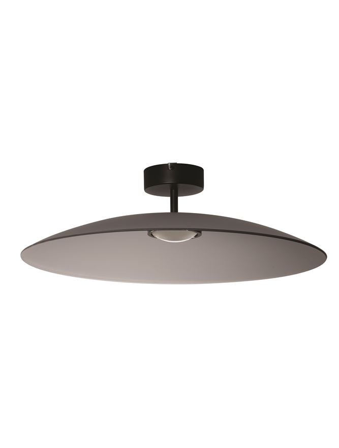 Plafoniera POLIFEMO Smoke Glass & Sandy Black Metal LED 17W 3000K Diam: 60 cm Nova Luce