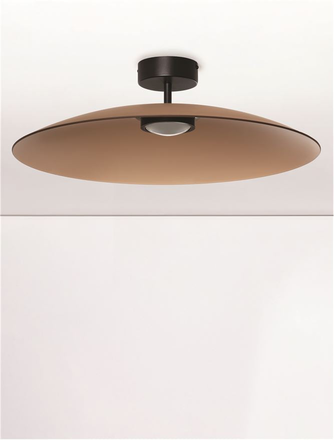 Plafoniera POLIFEMO Brown Glass & Sandy Black Metal LED 17W 3000K Diam: 60 cm Nova Luce