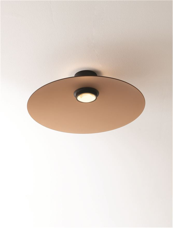 Plafoniera POLIFEMO Brown Glass & Sandy Black Metal LED 17W 3000K Diam: 60 cm Nova Luce