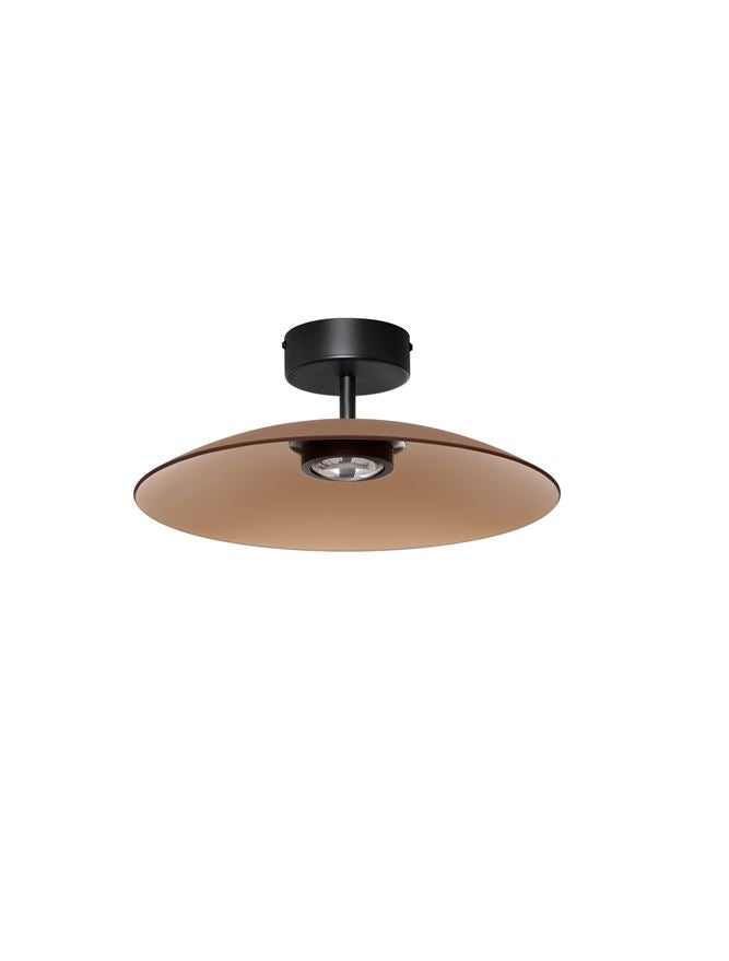Plafoniera POLIFEMO Brown Glass & Sandy Black Metal LED 12W 3000K Diam: 40 cm Nova Luce