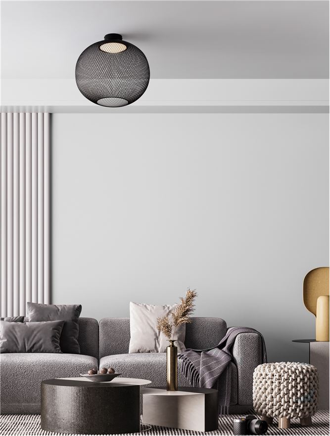 Plafoniera KINETIC Matt Black Metal & Acrylic LED 23W 3000K Diam: 50 cm Nova Luce