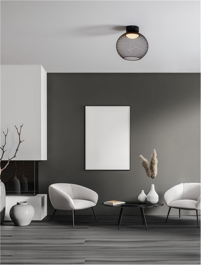 Plafoniera KINETIC Matt Black Metal & Acrylic LED 12W 3000K Diam: 30 cm  Nova Luce