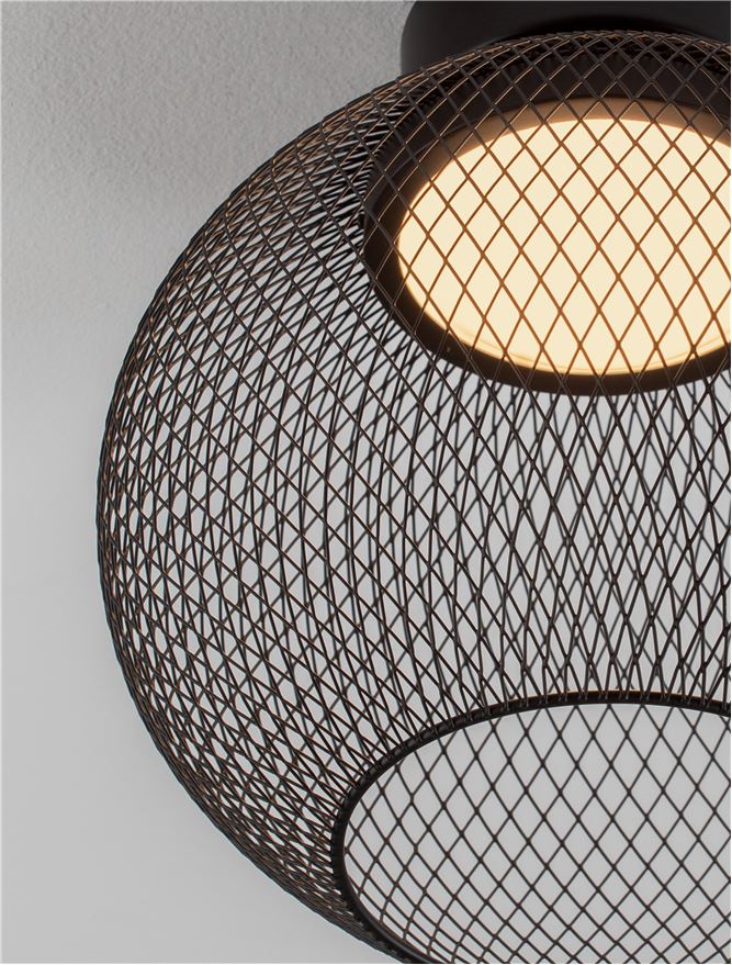 Plafoniera KINETIC Matt Black Metal & Acrylic LED 12W 3000K Diam: 30 cm  Nova Luce